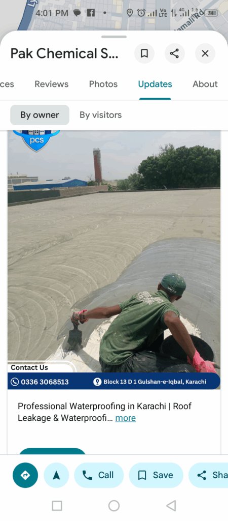 Top Roof Waterproofing Services in Karachi – How Pak Chemical Services is Protecting Homes from Leaks & Heat