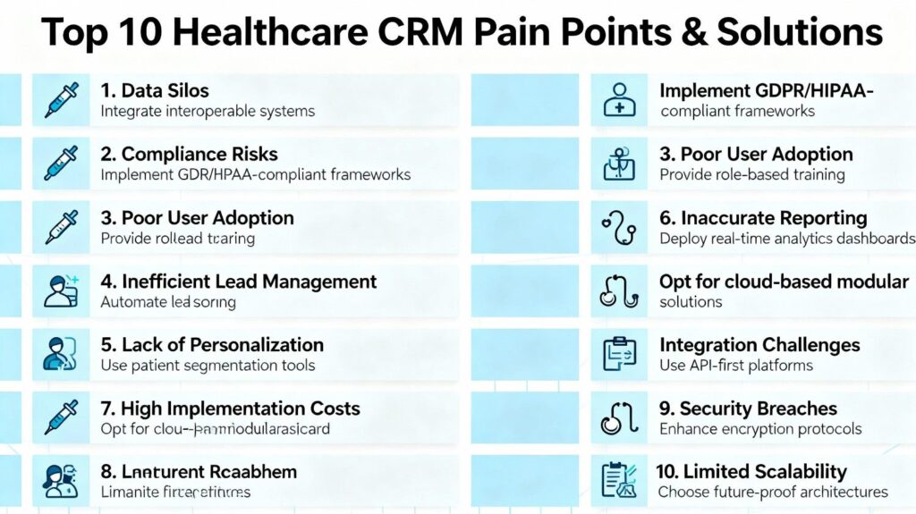 Top 10 Healthcare CRM Pain Points & How to Fix Them