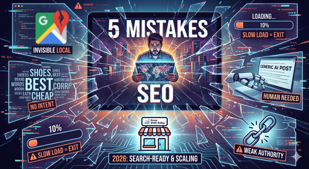 5 SEO Mistakes Small Businesses Make (and How to Fix Them in 2026) 5 SEO Mistakes Small Businesses Make (and How to Fix Them in 2026)