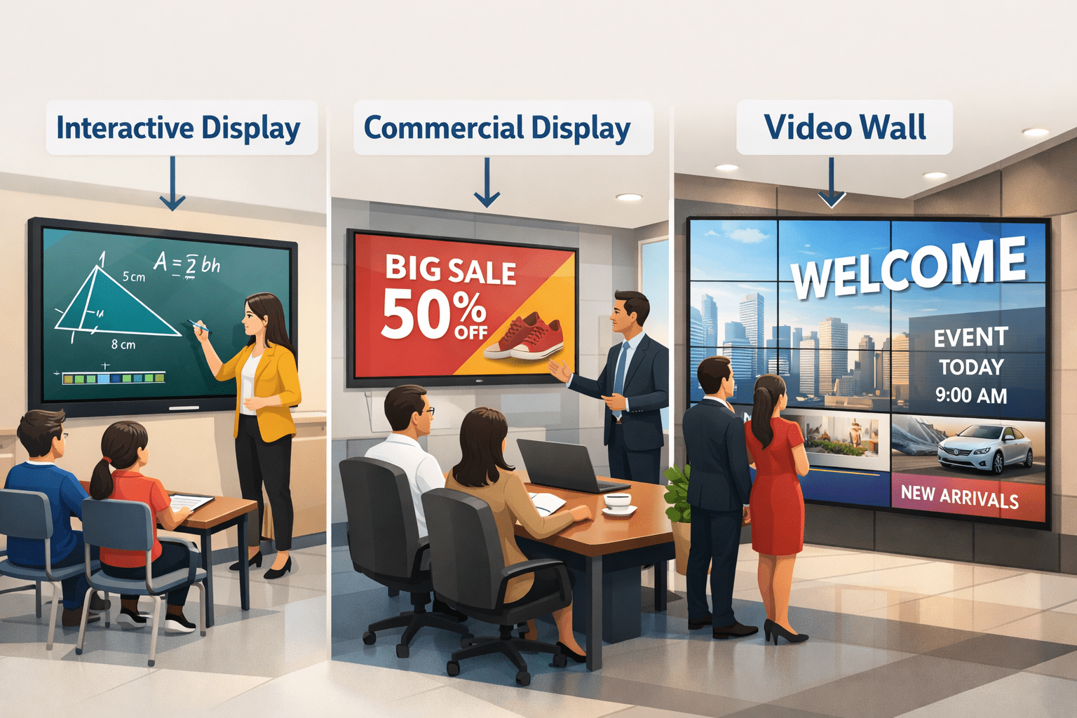 Interactive Dsiplays, Commercial & Video Wall Displays for Offices & Schools in Pakistan Interactive Dsiplays, Commercial & Video Wall Displays for Offices & Schools in Pakistan