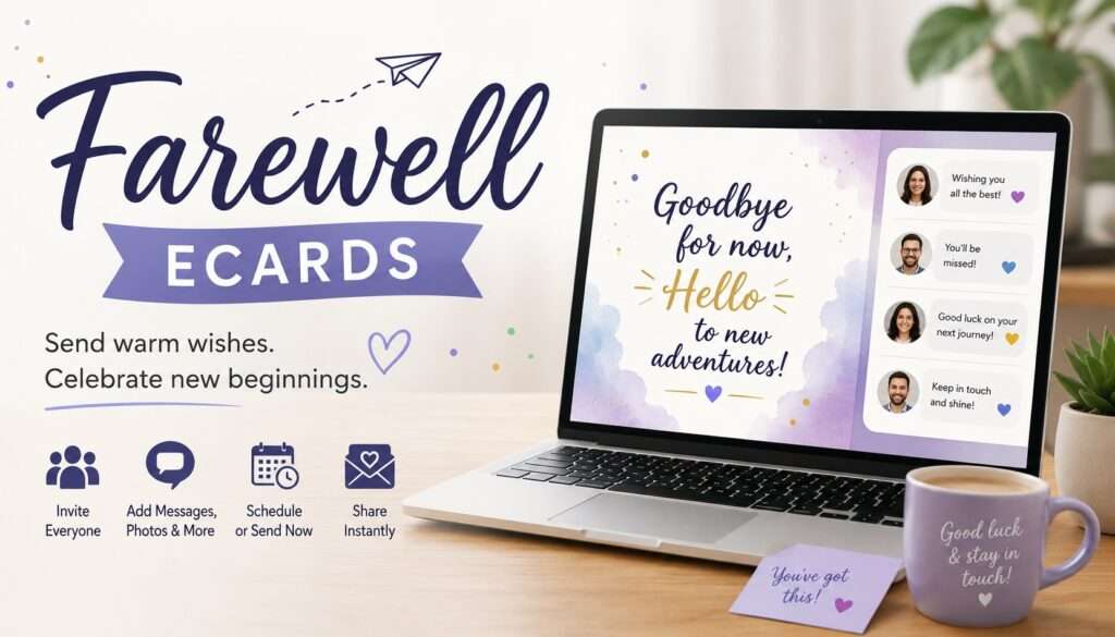 Free Leaving Card Online for Group Farewell Messages