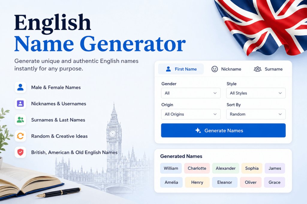 English Name Generator Create Unique British, American Names