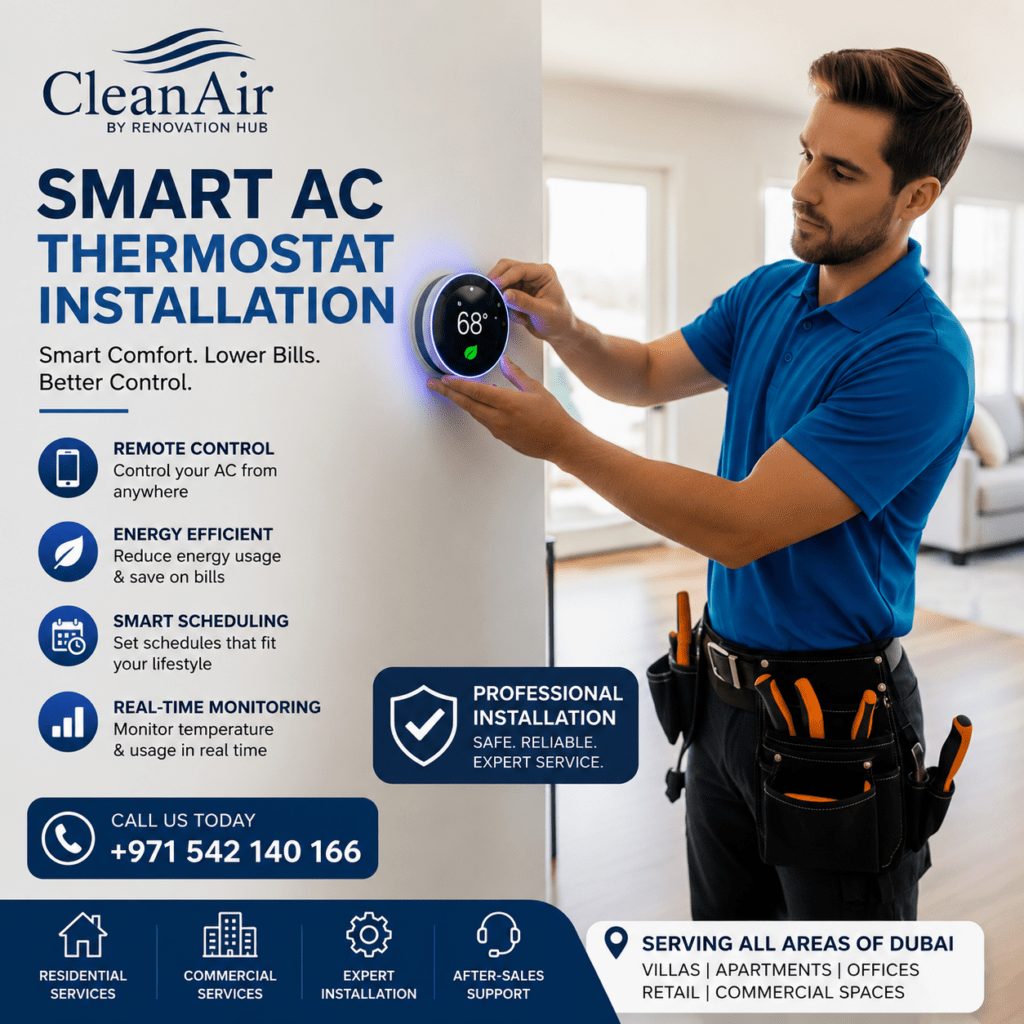 Smart AC Thermostat Installation Service in Dubai | Clean Air