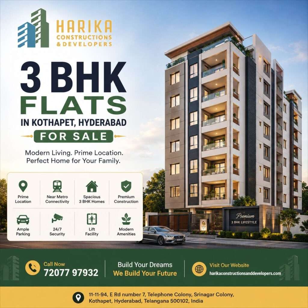 3 BHK Flats in Kothapet, Hyderabad for Sale 3 BHK Flats in Kothapet, Hyderabad for Sale