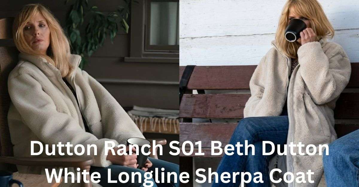 Dutton Ranch S01 Beth Dutton White Longline Sherpa Coat – The Pinnacle of Rugged Western Elegance Dutton Ranch S01 Beth Dutton White Longline Sherpa Coat – The Pinnacle of Rugged Western Elegance