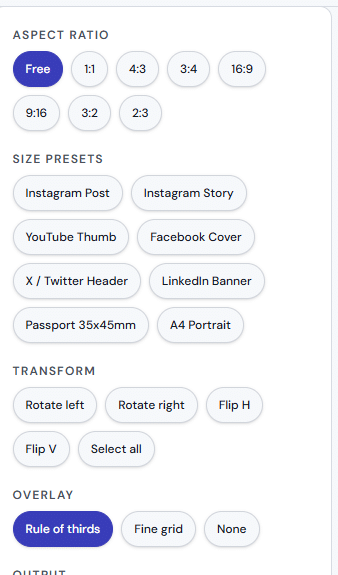How to use free image cropper